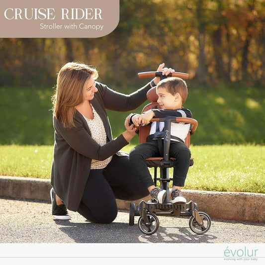 Evolur Cruise Rider Stroller with Canopy (Cognac) - Kidsy