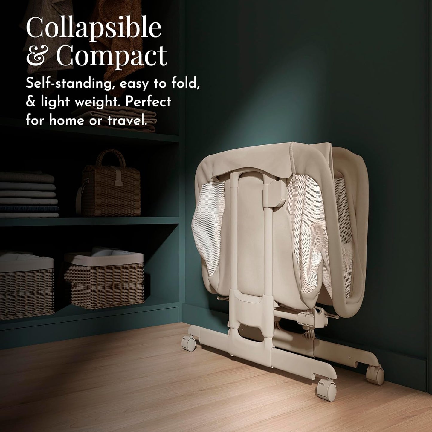 Evolur Kinsley Bedside Bassinet Portable Baby Sleeper 0–6 Months (Pearl Gray) - Kidsy