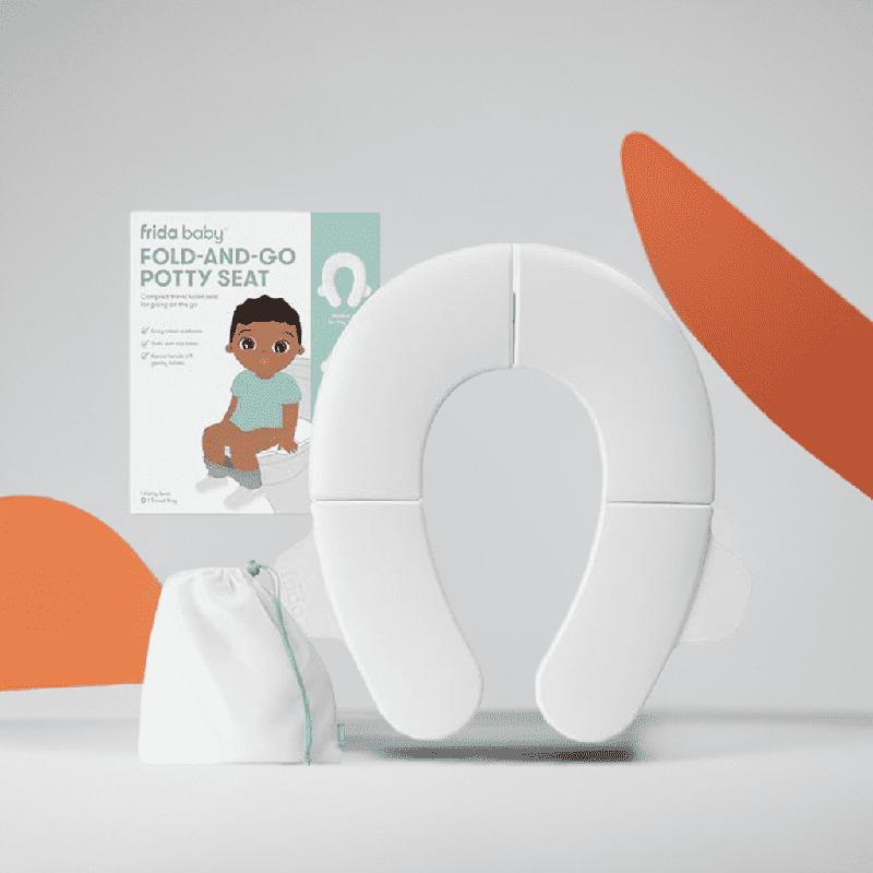 Frida Baby Fold & Go Travel Potty Seat (White) - Kidsy