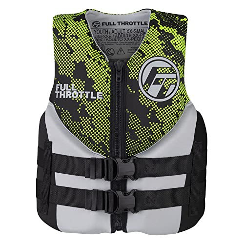 Full Throttle Junior Hinged Rapid Dry Neoprene Life Jacket (Green) - Kidsy