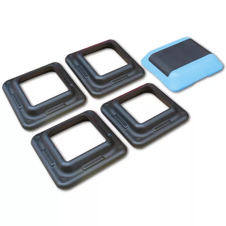 Garvee 16"x16" Adjustable High Step Aerobic Platform With 4 Risers (Black/Blue) - Kidsy