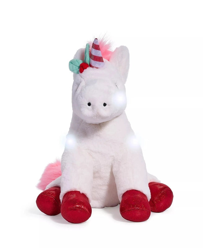Geoffrey's Toy Box 13" Glow Brights Toy Plush LED with Sound Unicorn - Kidsy
