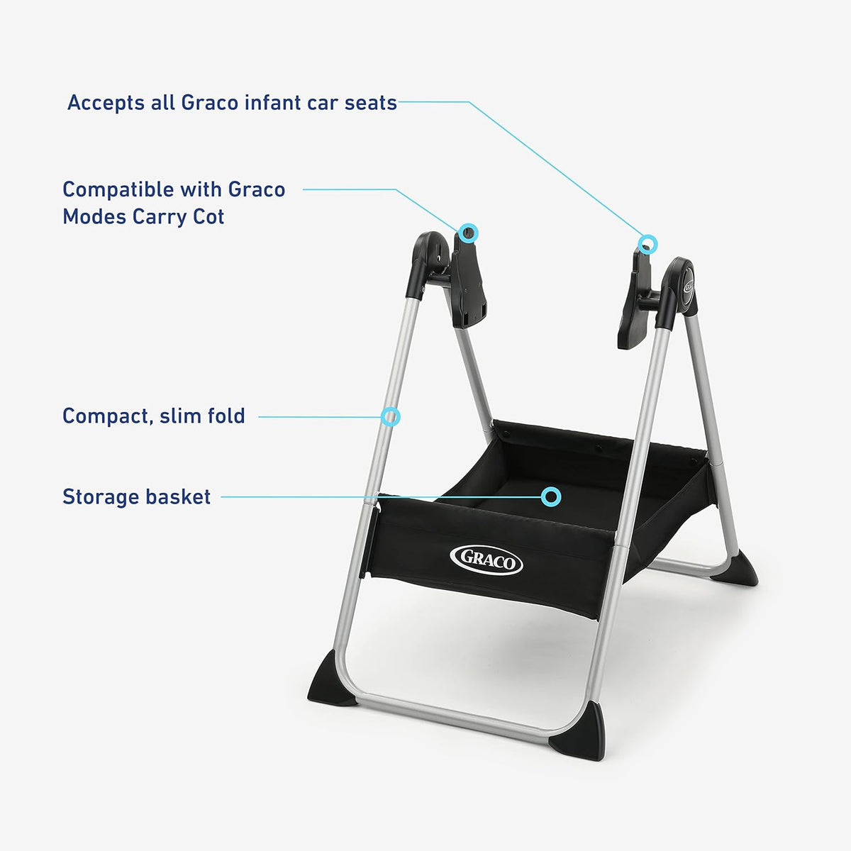 Graco Modes Carry Cot Stand (Black) - Kidsy