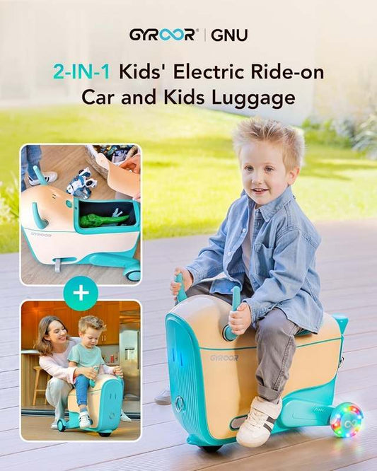 Gyroor Ride - On Toys for Kids Age 4 - 8 2 - in - 1 Electric Cars with Storage (Blue) - Kidsy