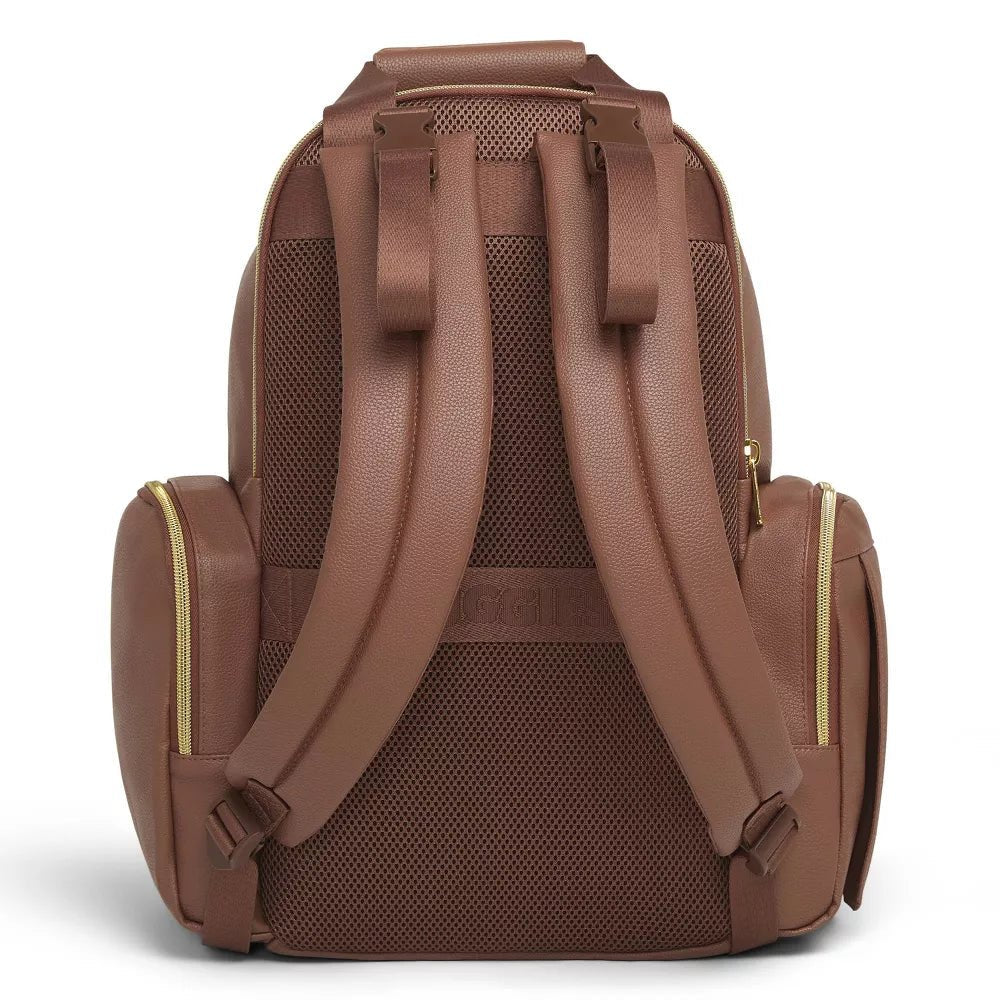 HUGGIES Signature Hug Pack Diaper Backpack (Cognac Leather) - Kidsy
