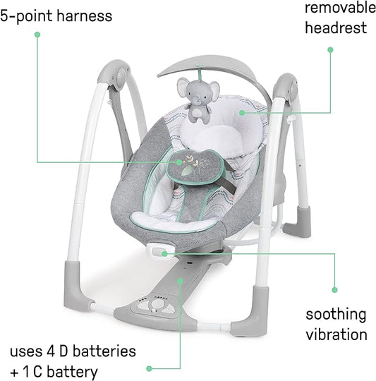 Ingenuity ConvertMe 2 - in - 1 Swing & Infant Seat (Swell) - Kidsy