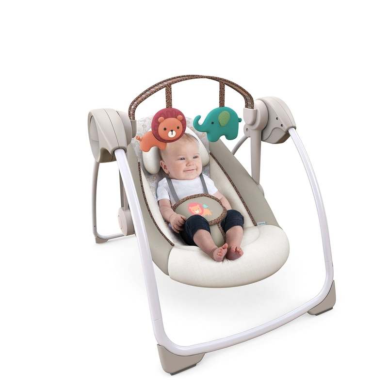 Ingenuity Soothe 'n Delight Compact Portable Baby Swing (Cozy Kingdom) - Kidsy