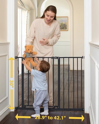 InnoTruth 28.9 - 42.1" Wide, 30" Tall Gates (Black) - Kidsy