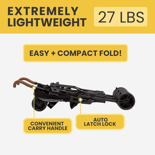 Jeep PowerGlyde Plus Side x Side Double Stroller (Black) - Kidsy