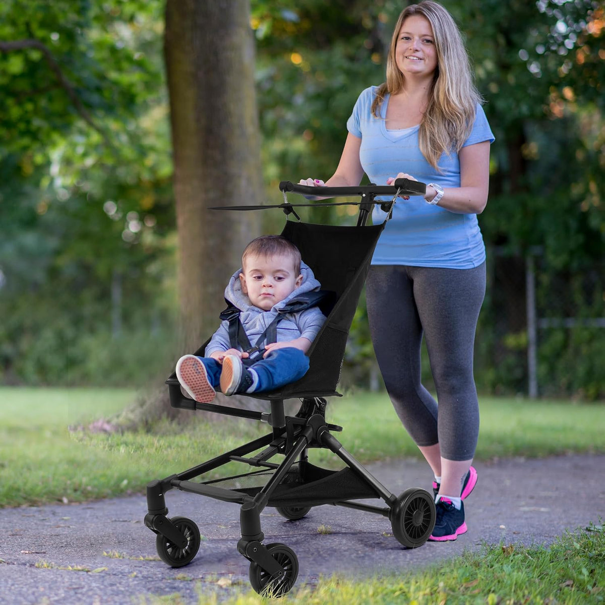 Lightweight Travel Stroller for Airplane,10.5 lbs Compact Foldable Baby Stroller (Midnight) - Kidsy
