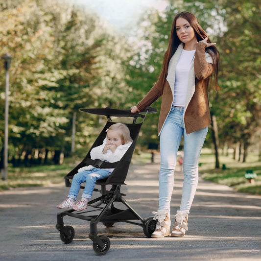 Lightweight Travel Stroller for Airplane,10.5 lbs Compact Foldable Baby Stroller (Midnight) - Kidsy
