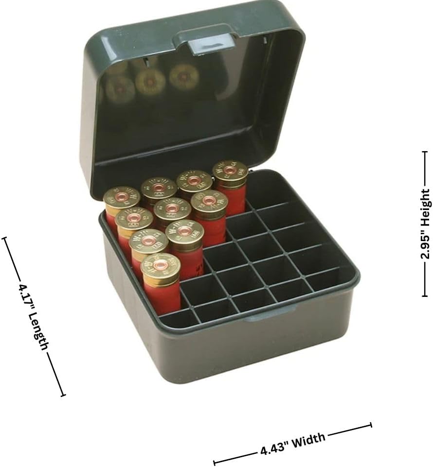 MTM Case - Gard S25D - 11 Shotshell Box 25 - Round Flip Top (Forest Green) - Kidsy