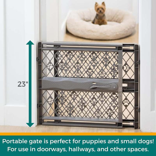 MYPET Paws Portable Pet Gate 26" - 40" (Fieldstone Gray) - Kidsy