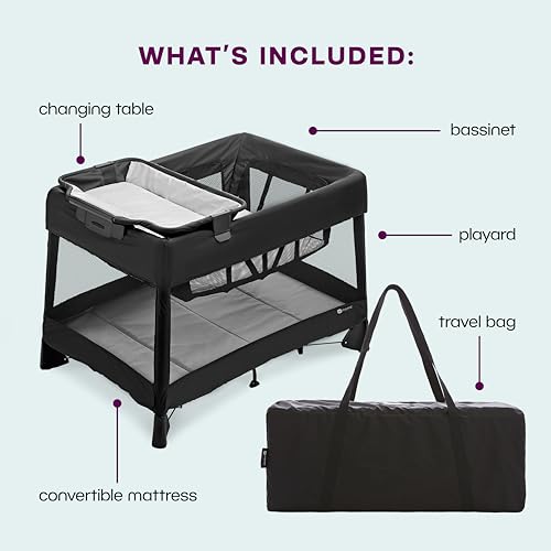 New 4moms Breeze Plus Playard with Removable Bassinet & Flip Changer - Black - Kidsy