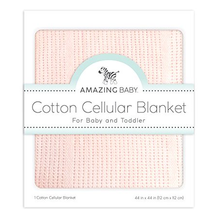 New Amazing Baby Cellular Blanket, Premium Cotton (Soft Pink) - Kidsy