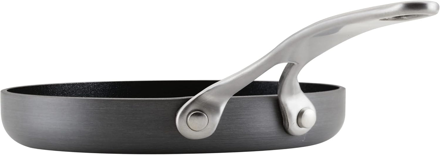 New Anolon Hard Anodized Nonstick Mini Skillet/Frying/Egg Pan, Stainless Steel Handle 6.5"(Gray) - Kidsy