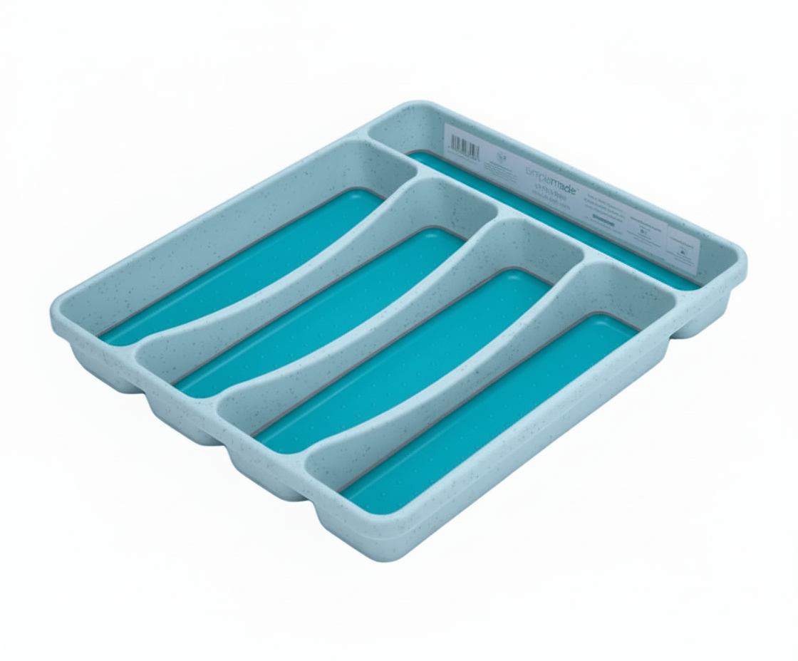 New At Home Large Silverware Organizer Tray (Mint Green/Teal) - Kidsy