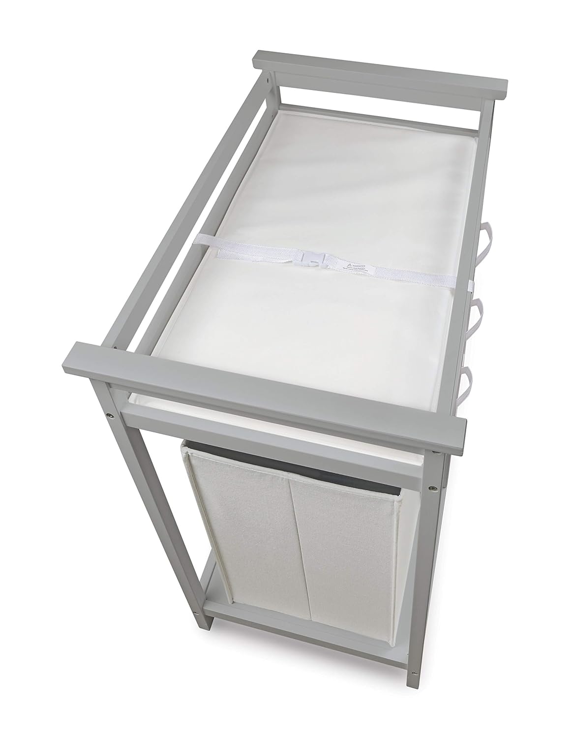 New Badger Basket Modern Baby Changing Table (Gray and White) - Kidsy