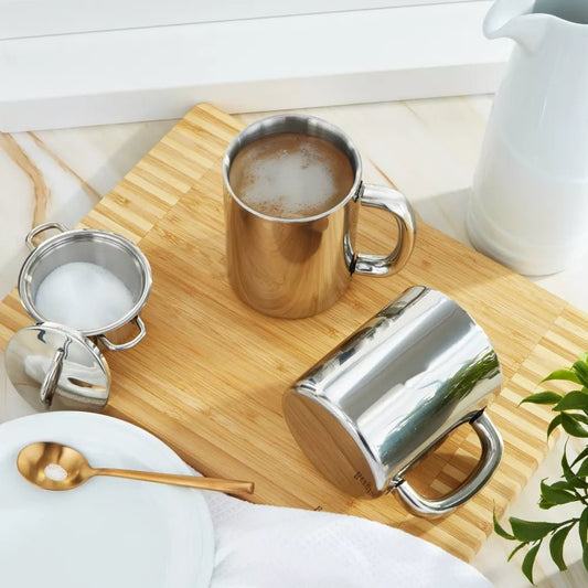 New BergHOFF 2Pc Straight 18/10 Stainless Steel Coffee Mug 12 oz. - Kidsy