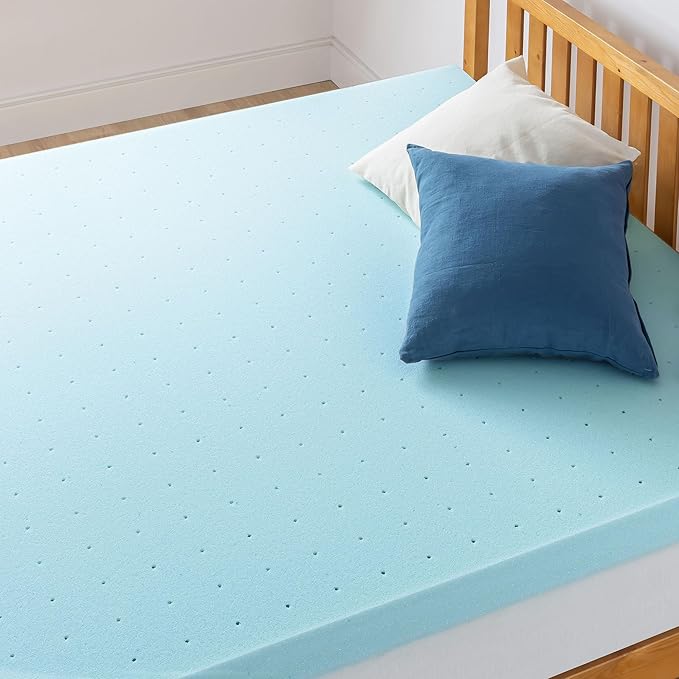 New Best Price Mattress 4" Gel Memory Foam Topper (Queen, Blue) - Kidsy