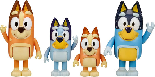 New Bluey Family 4 Figure Pack Poseable Characters - 3 Years and Up - Kidsy