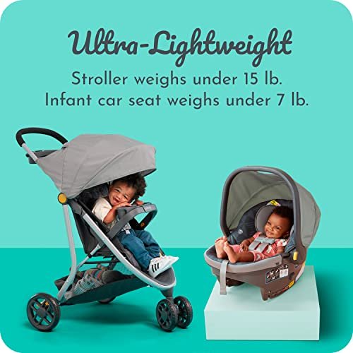 New Century Stroll On 3 - Wheel 2 - in - 1 Lightweight Travel System (Metro) - Kidsy