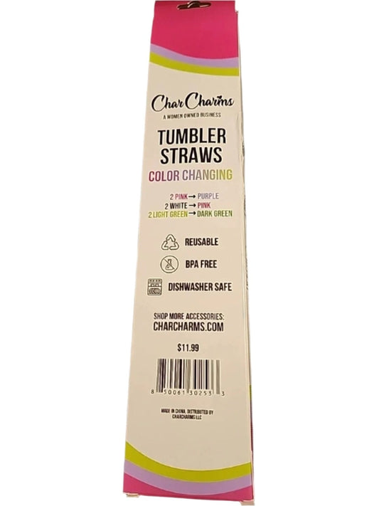 New CharCharms Color Changing Tumbler Straws (6 - Pack, 40oz) - Kidsy