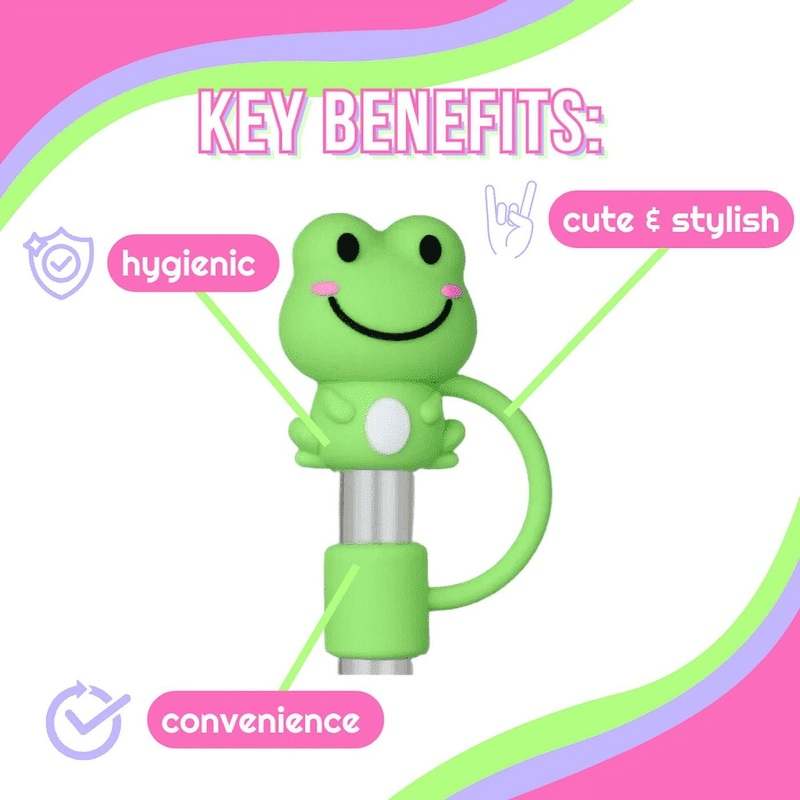 New CharCharms Cute Animal Straw Toppers 4 Pack - Kidsy