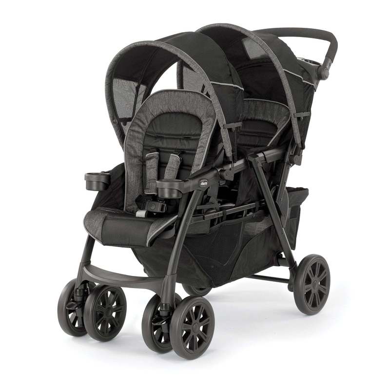 New Chicco Cortina Together Double Stroller - Minerale (Black/Silver) - Kidsy