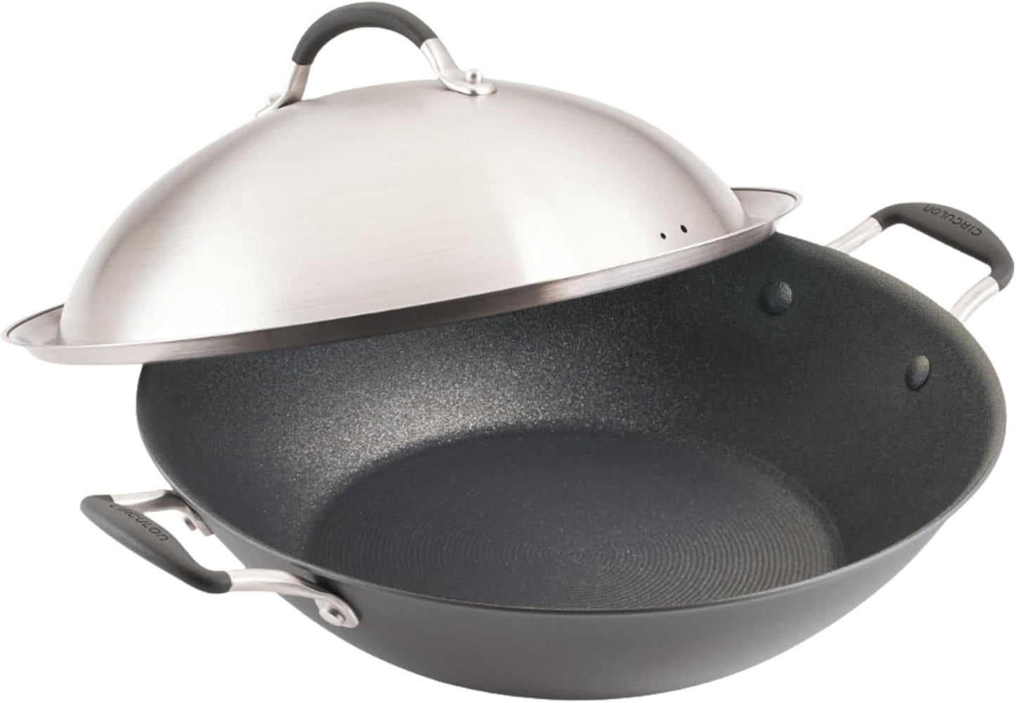 New Circulon A1 Series with ScratchDefense Technology Nonstick Induction Wok with Lid, 14" (Graphite) - Kidsy
