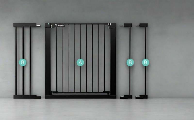 New COMOMY 29.5" to 46" Wide, 30" Tall Baby Gate (Black) - Kidsy