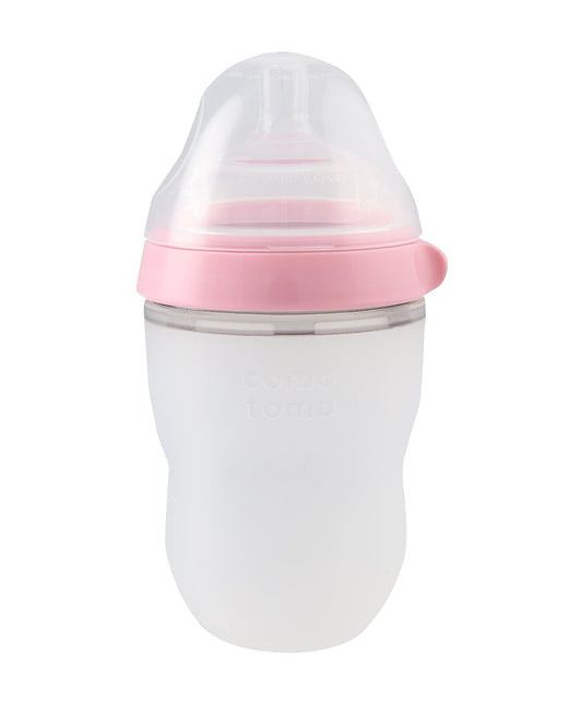 New Comotomo Natural Feel Baby Bottle, 8 oz (Pink, 4 - Pack) - Kidsy