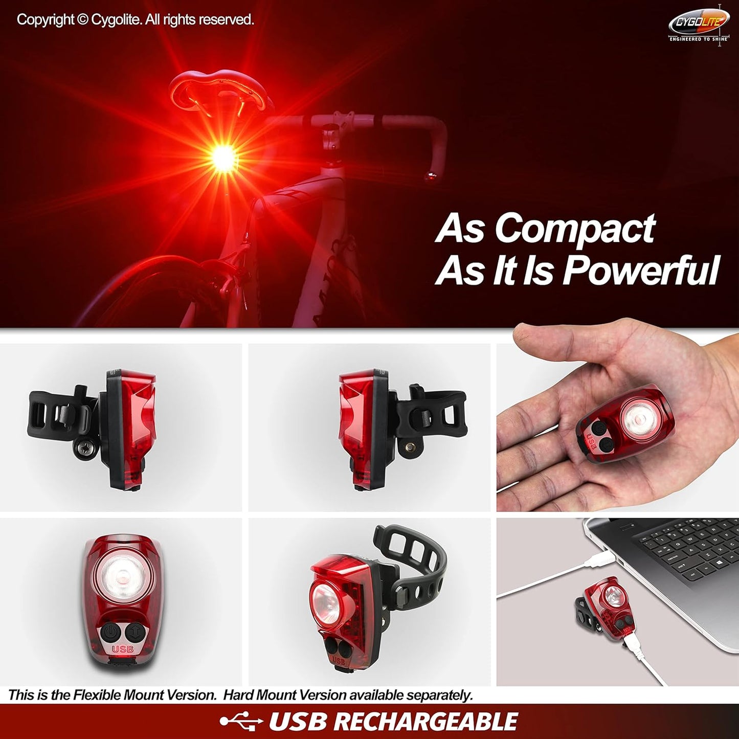 New Cygolite Hotshot Pro 200 Lumen USB Rechargeable Bike Tail Light - Kidsy