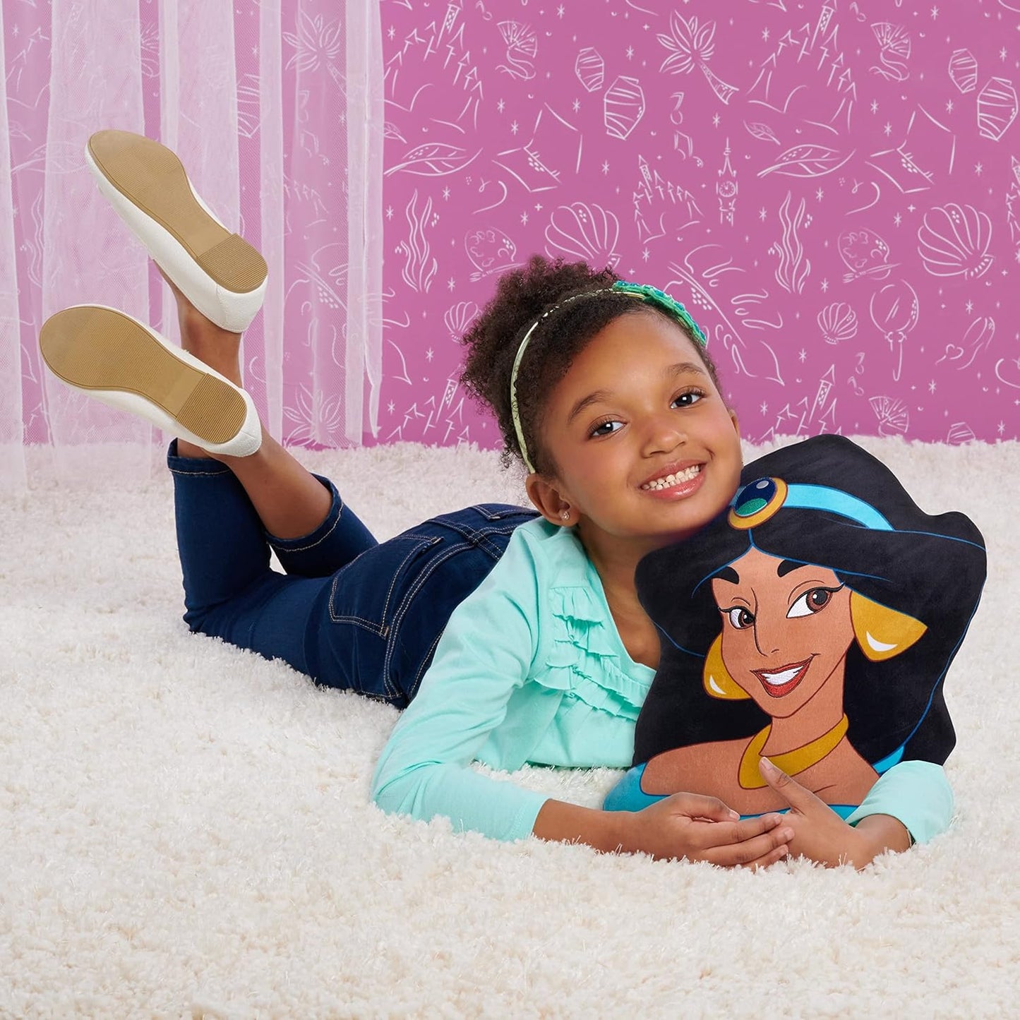 New Disney Princess 13.5 - Inch Jasmine Character Head Plush - Kidsy