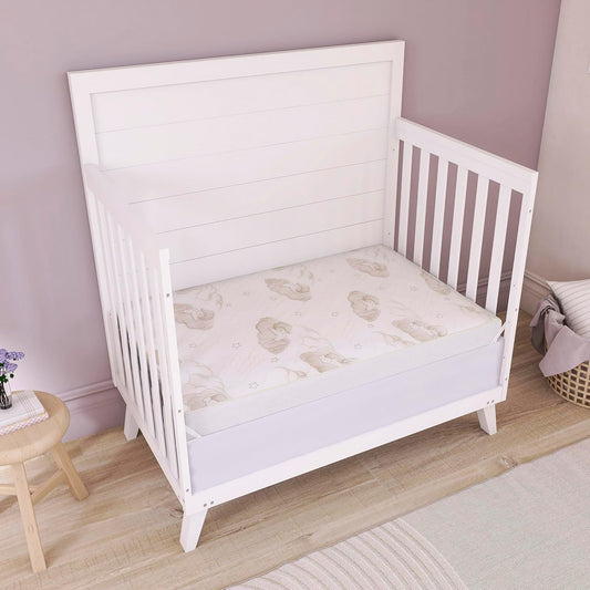 New Dream On Me 2-in-1 Dual-Sided Mini Crib Mattress with Waterproof Cover (White) - Kidsy