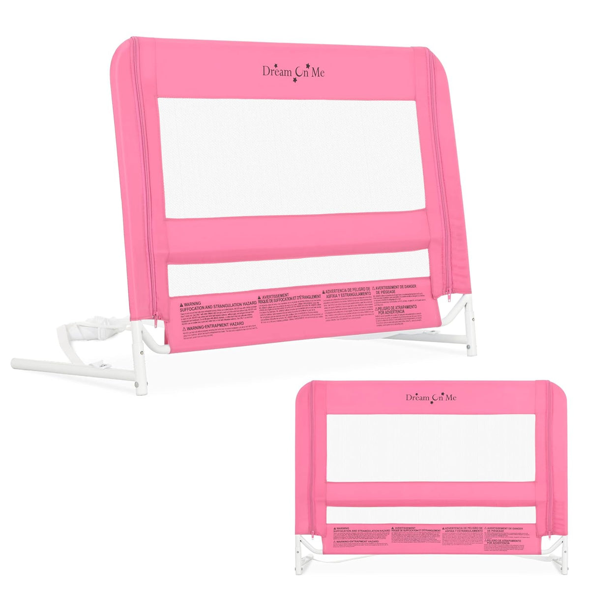 New Dream on me Lightweight Mesh Security Adjustable Bed Rail (Pink) - Kidsy