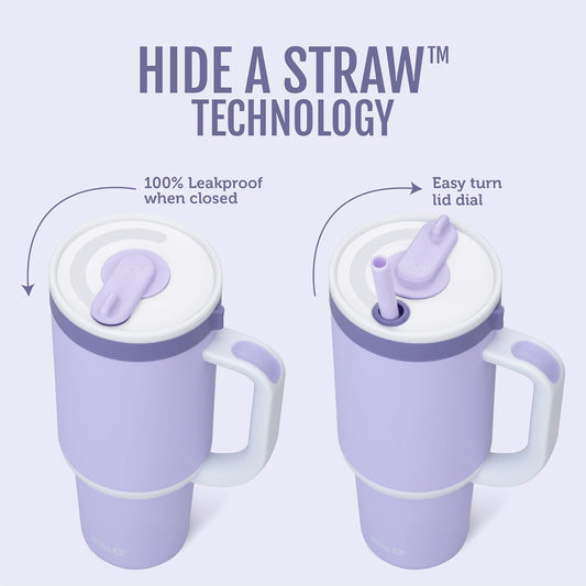 New Ello Oasis Tumbler with Handle & Retracting Straw - 40 oz (Twilight Blush) - Kidsy