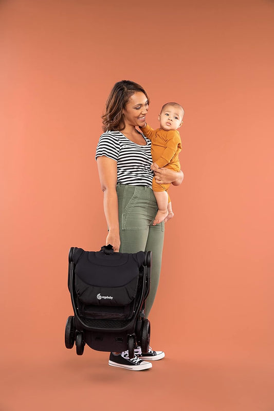 New Ergobaby Metro+ Compact Foldable Pushchair with Recline (Black) - Kidsy