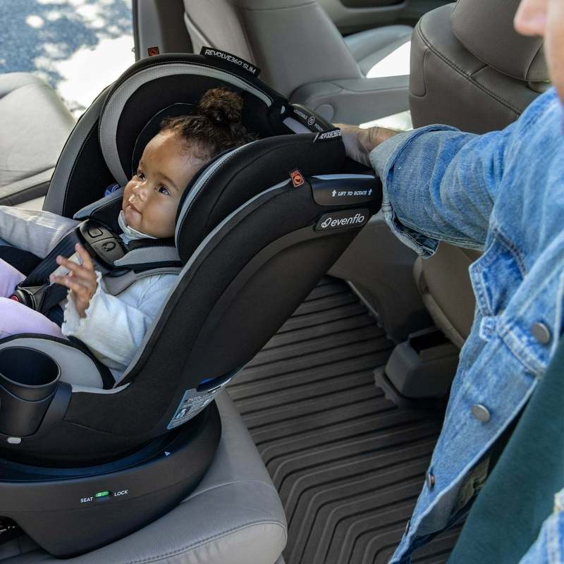 New Evenflo Revolve360 Slim 2 - in - 1 Rotational Car Seat (Stow Blue) - Kidsy