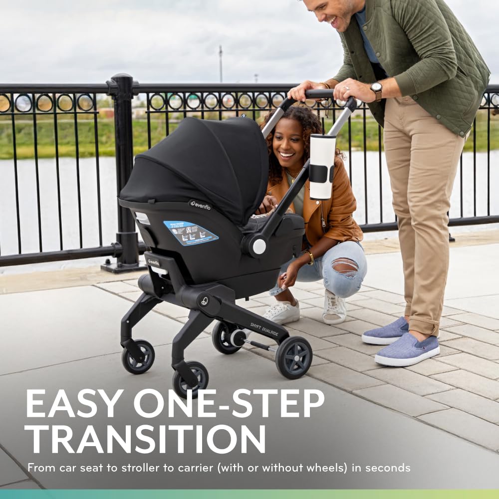 New Evenflo Shyft DualRide Infant Car Seat Stroller Combo (Boone Gray) - Kidsy