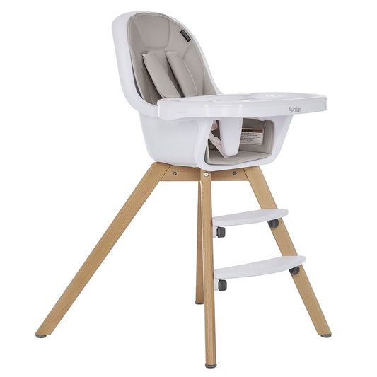 New Evolur Baby Zoodle 2 - in - 1 High Chair (Light Grey) - Kidsy