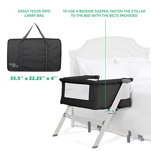 New Evolur Stellar Bassinet and Bedside Sleeper (Black) - Kidsy