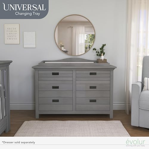 New Evolur Universal Changing Tray (Rustic Grey) - Kidsy