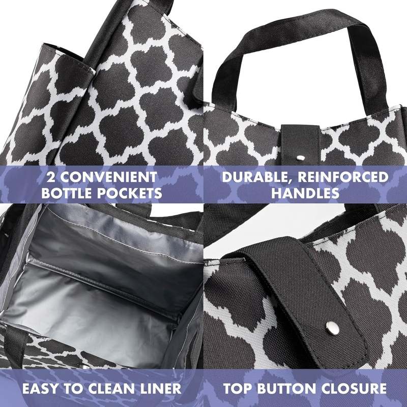 New Fit & Fresh Westport Insulated Lunch Bag (Black/White) - Kidsy