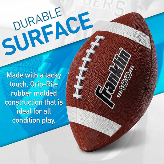 New Franklin Sports Grip - Rite 100 Junior Football (Brown/White) - Kidsy