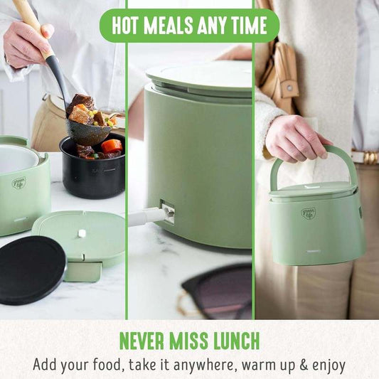 New GreenLife 20oz Electric Lunch Box Food & Soup Warmer (Sage Green) - Kidsy