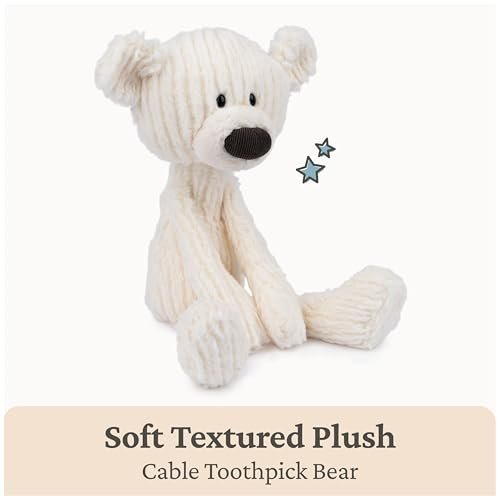New GUND Toothpick Cable Teddy Bear Stuffed Animal 15 - Inch (Cream/Offwhite) - Kidsy