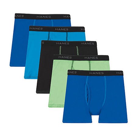 New Hanes Ultimate Boys Lightweight Boxer Briefs 5-Pack (Assorted, L