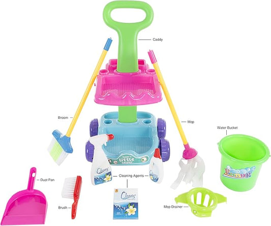 New Hey! Play! Kids Toy Cleaning Cart Playset - Kidsy