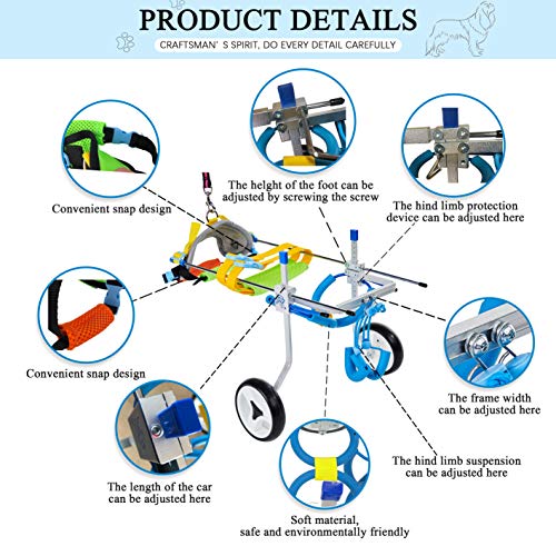 New HobeyHove Adjustable Large Dog Cart/Wheelchair for Back Legs (7 - Size)(L) - Kidsy